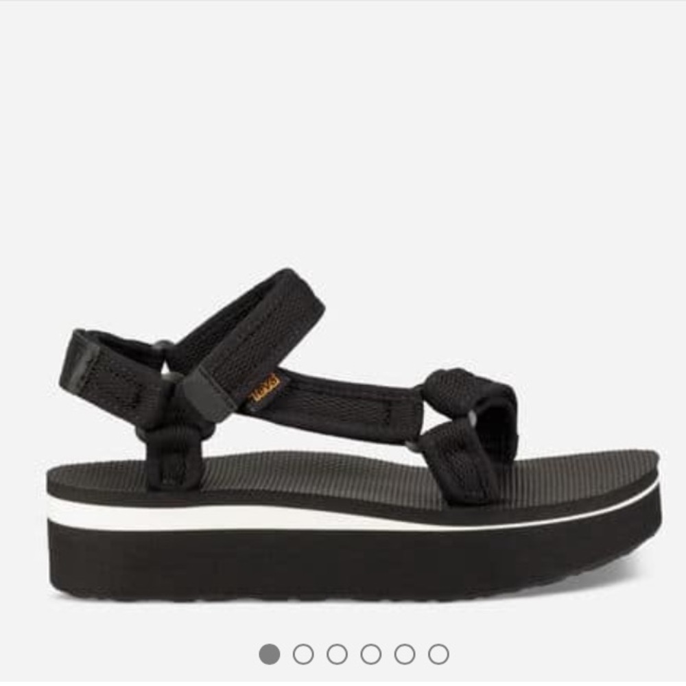 Teva Flatform Mesh Platform Sandal 6 Black White
